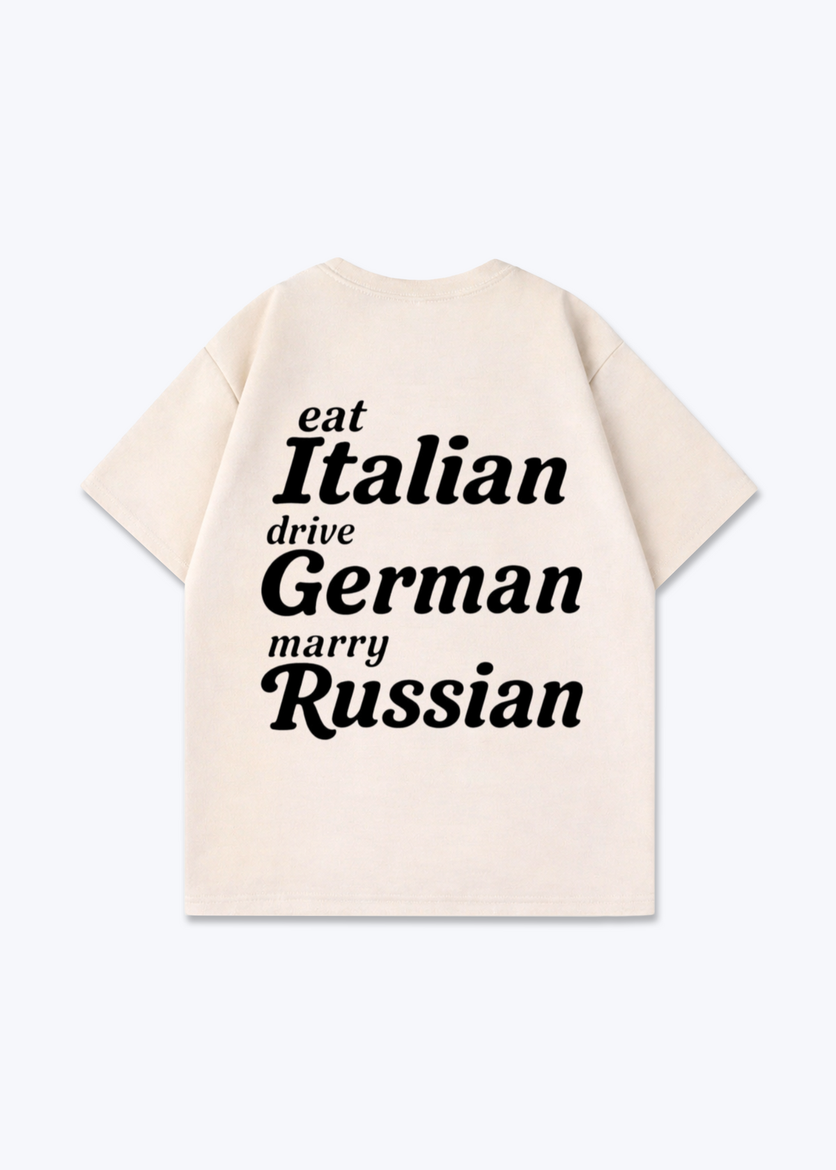  Marry Russian Oversized Shirt - Beige Back (Designed)