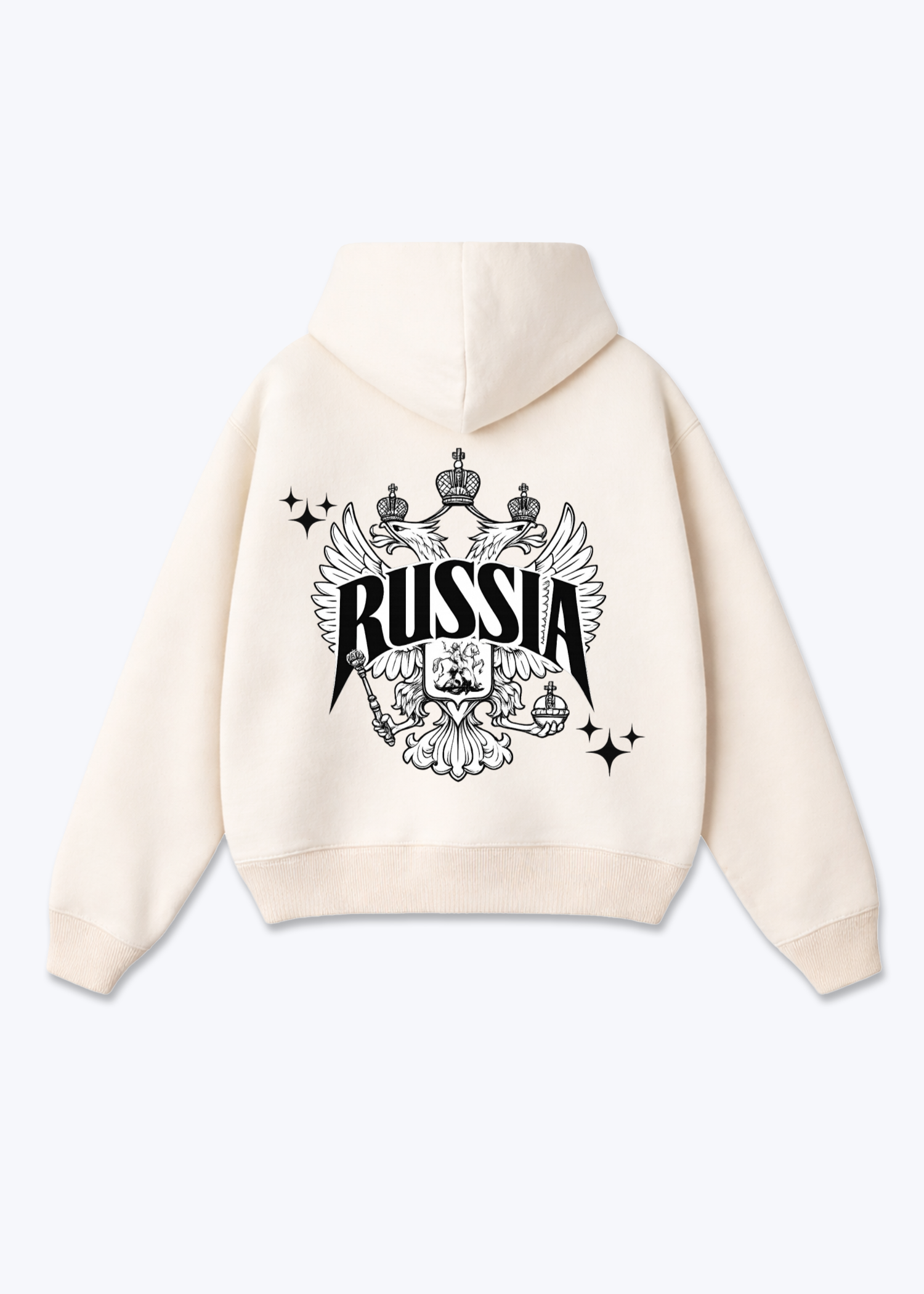Russia Zip Hoodie - Beige Back (Designed)