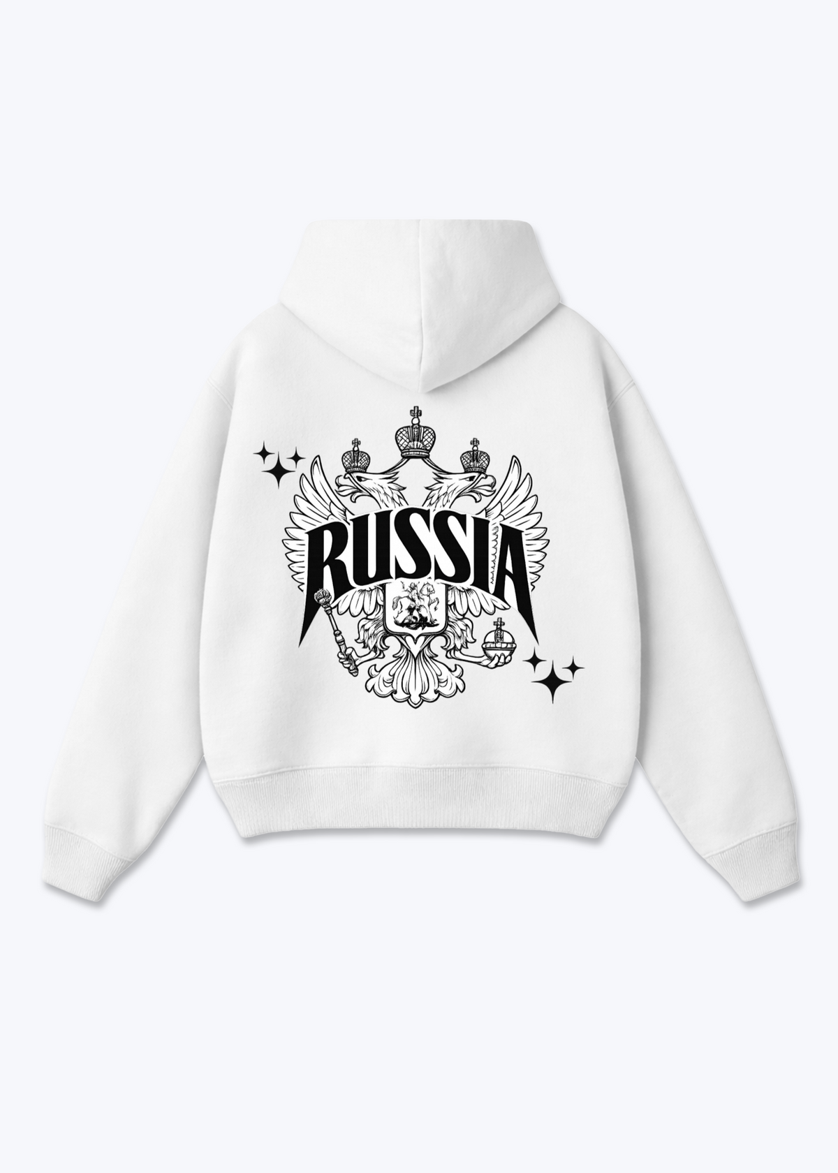 Russia Zip Hoodie - White Back (Designed)