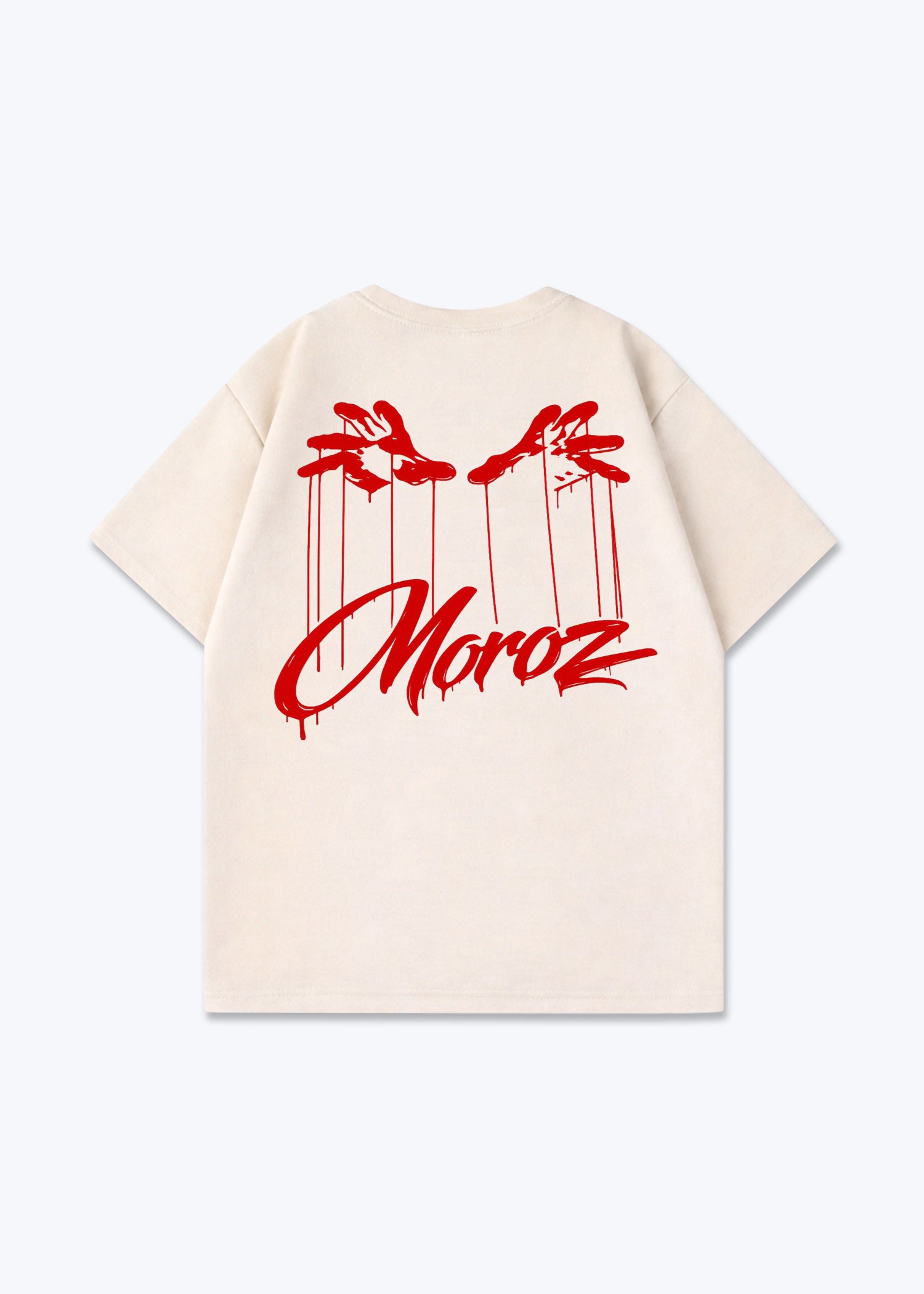  Mamorz Oversized Shirt - Beige Back (Designed)