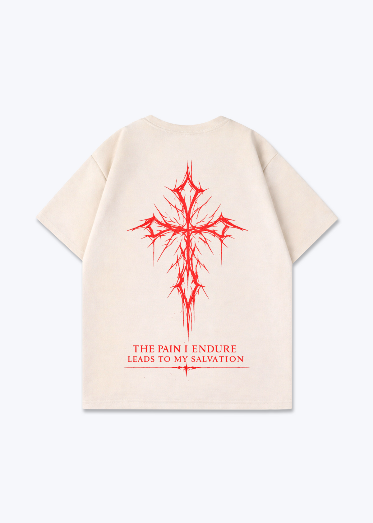The Pain Oversized Shirt - Beige Back (Designed)