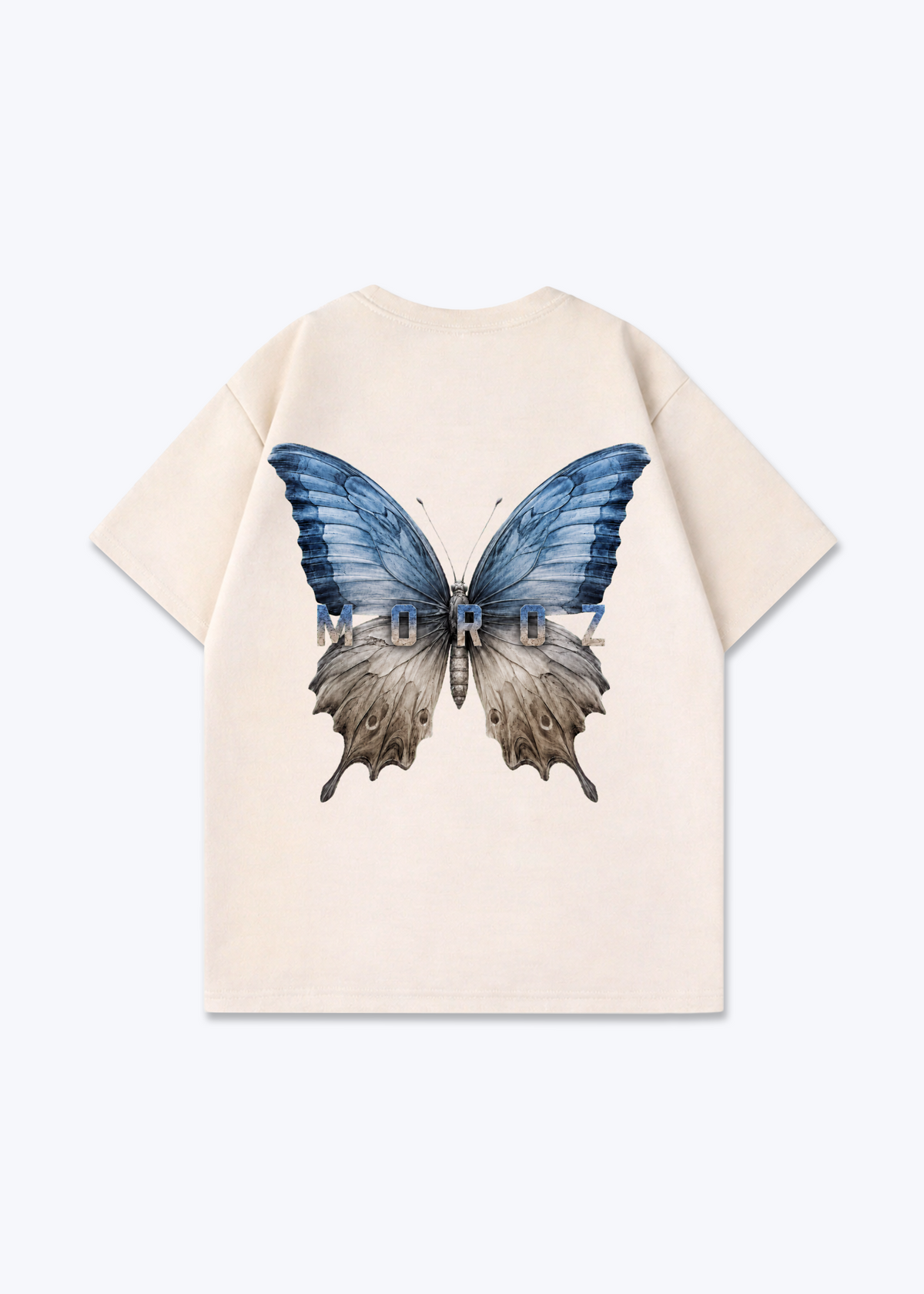 Butterfly Oversized Shirt - Beige Back (Designed)