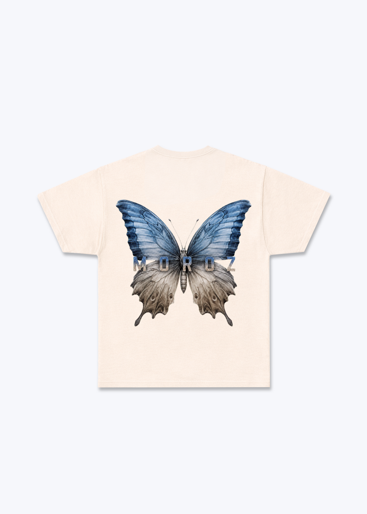 Butterfly Regular Shirt - Beige Back (Designed)