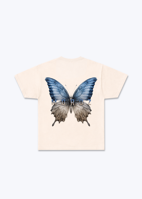 Butterfly Regular Shirt - Beige Back (Designed)
