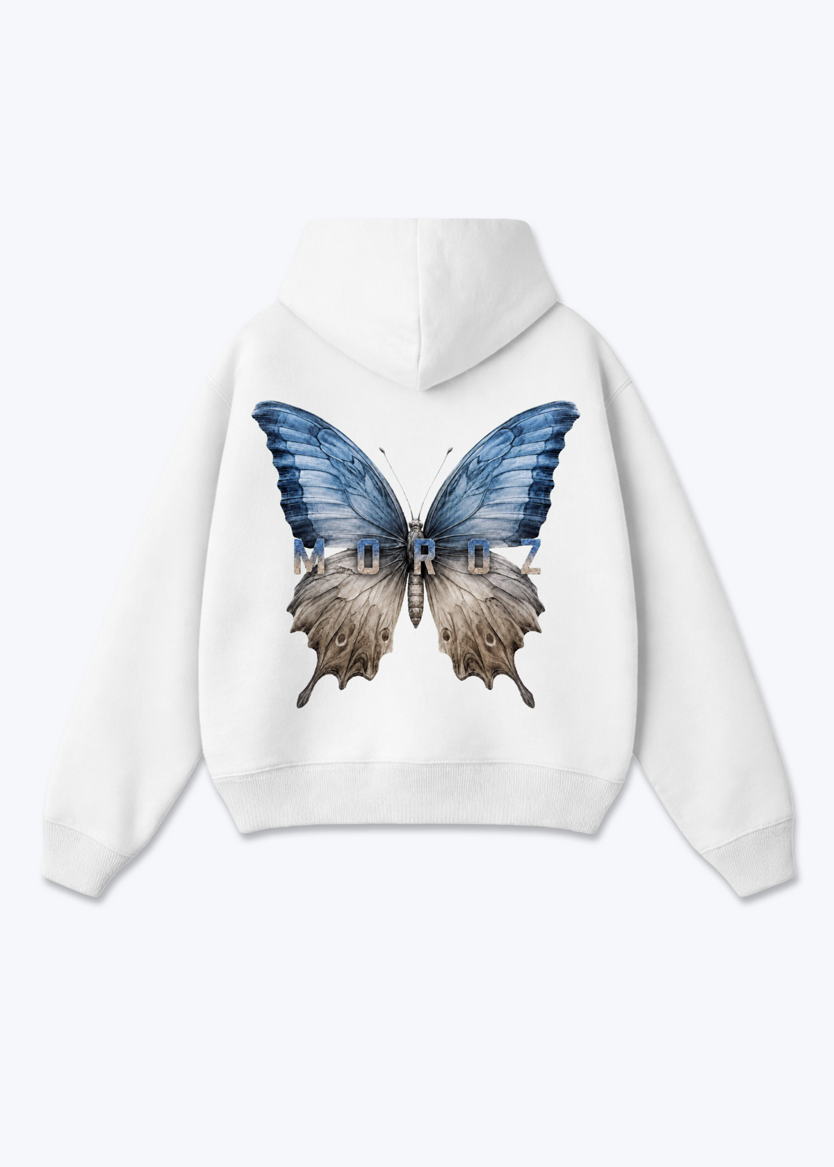 Butterfly Zip Hoodie - White Back (Designed)