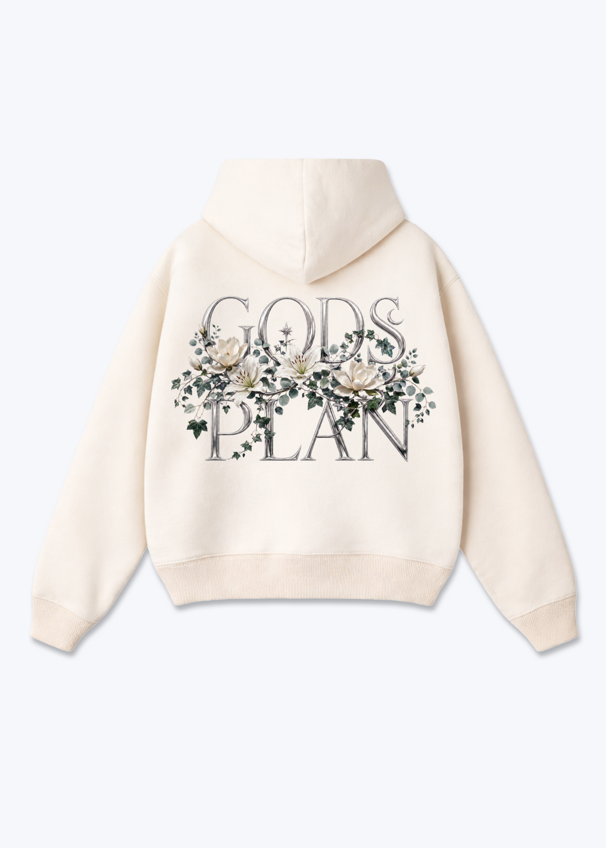 Gods Oversized Hoodie - Beige Back (Designed)