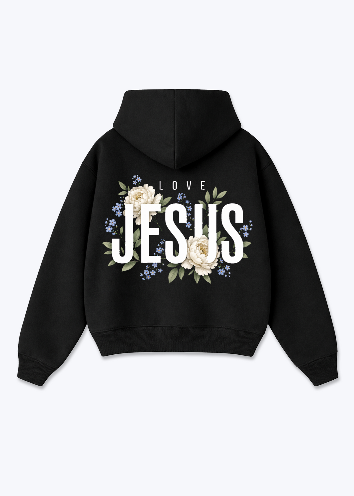 Love Jesus Oversized Hoodie - Black Back (Designed)