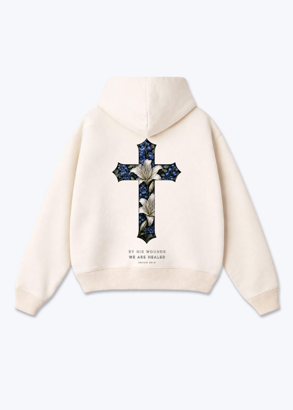 By His Oversized Hoodie - Beige Back (Designed)