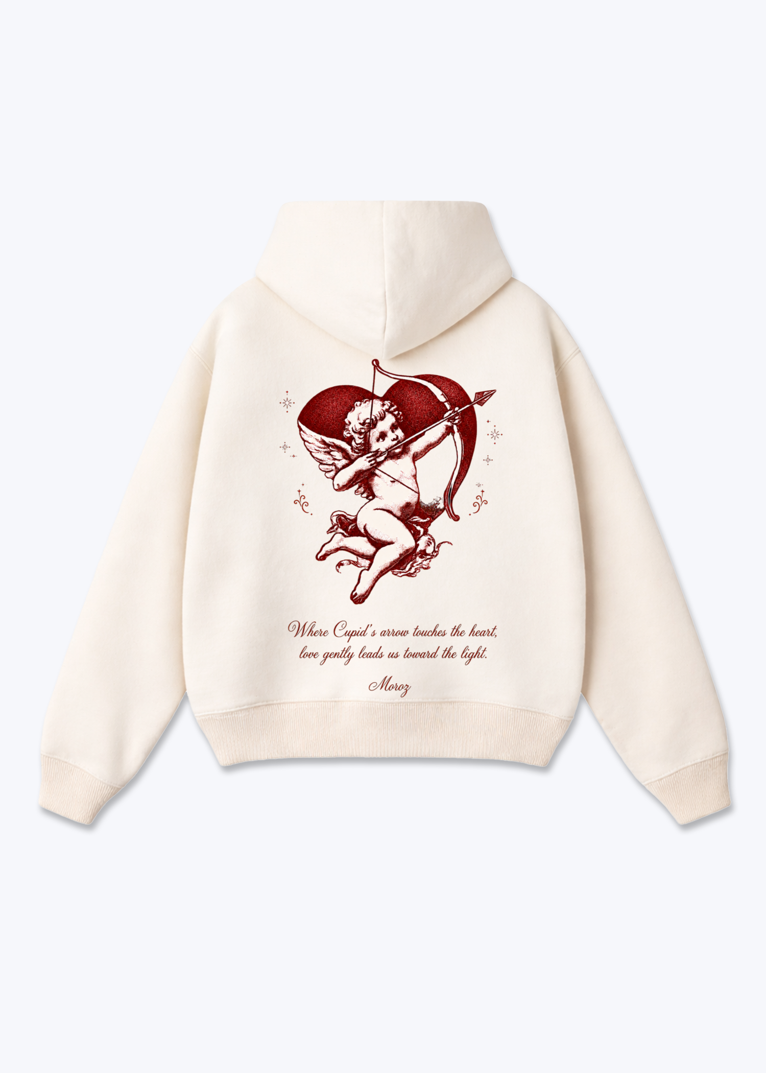 Cupid Oversized Hoodie - Beige Back (Designed)