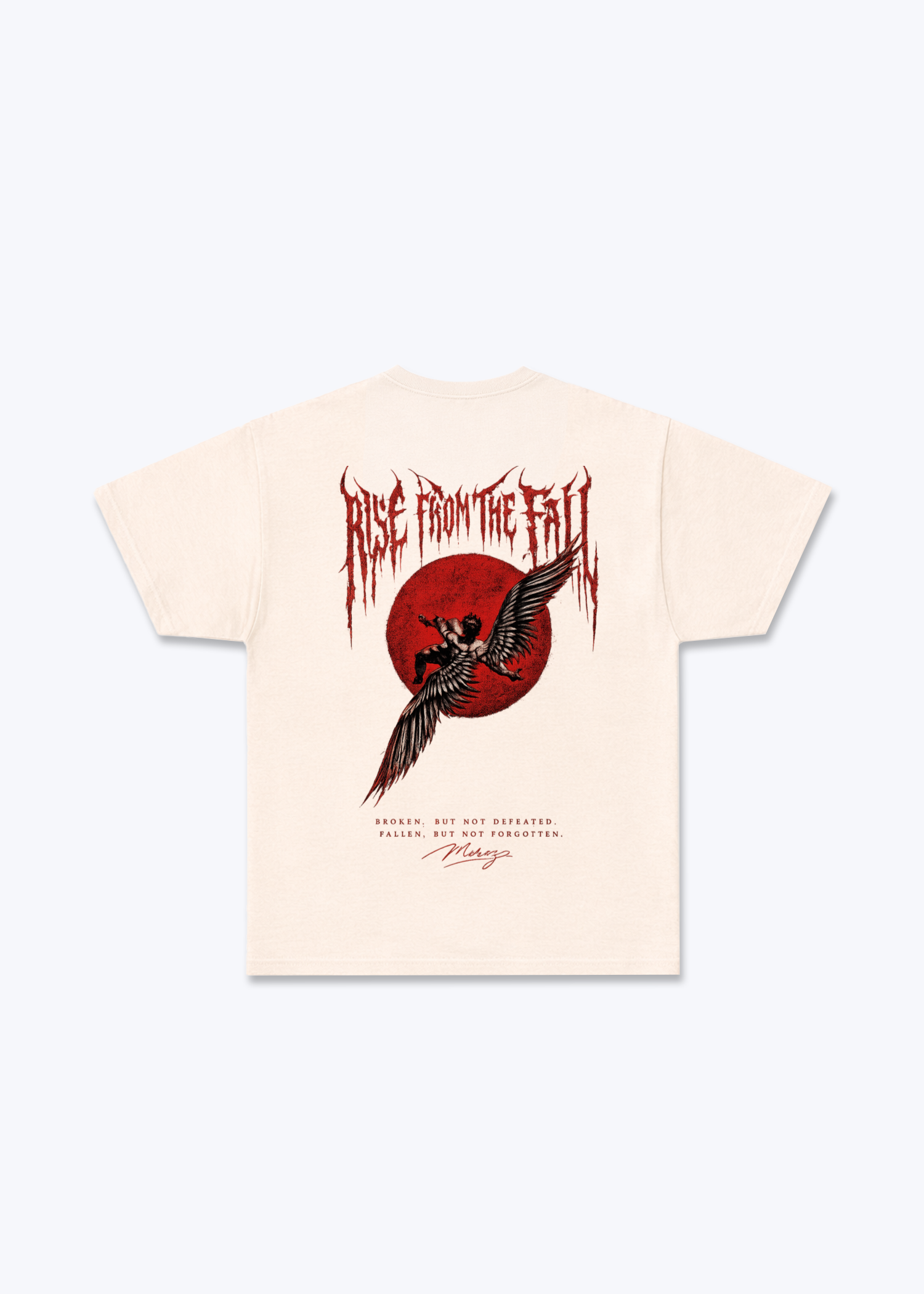 Fallen Regular Shirt - Beige Back (Designed)