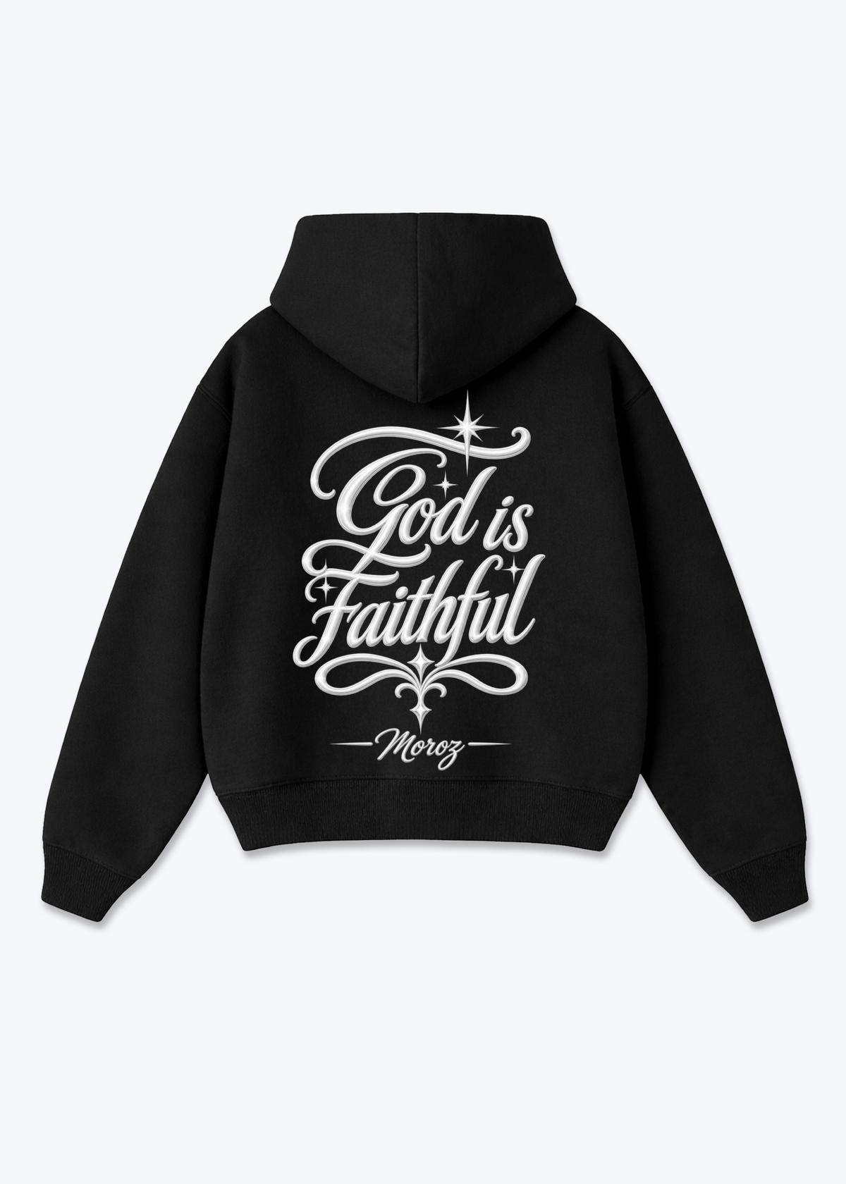 God Oversized Hoodie - Black Back (Designed)