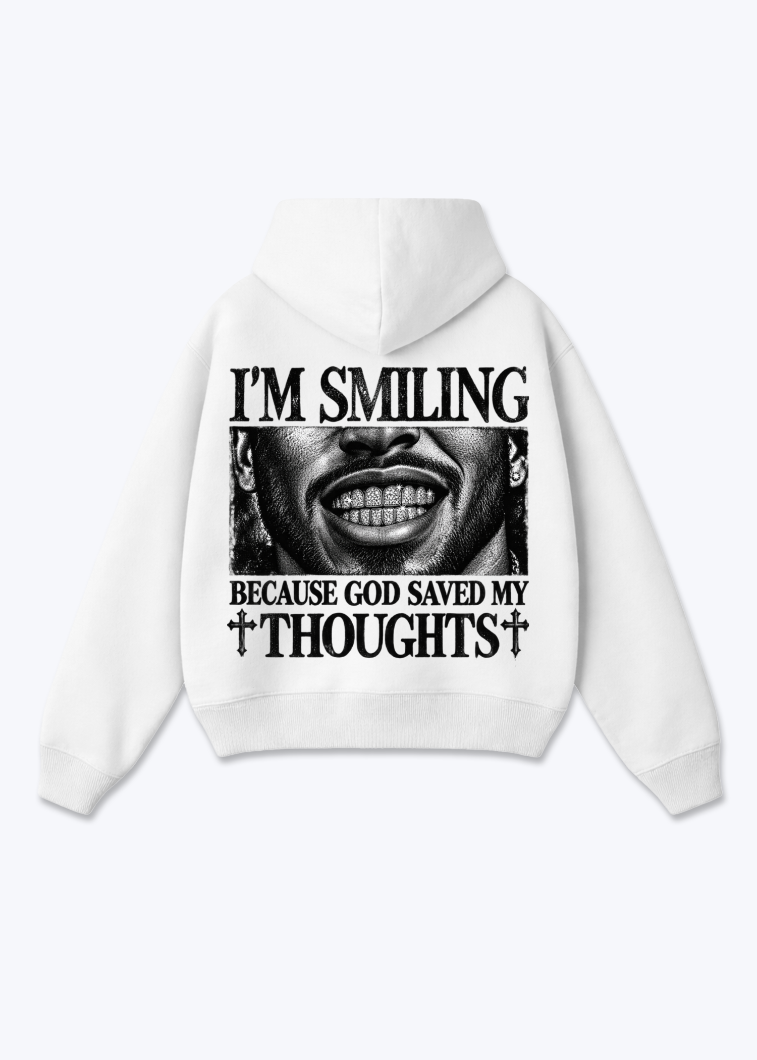 im Smilling Zip Hoodie - White Back (Designed)