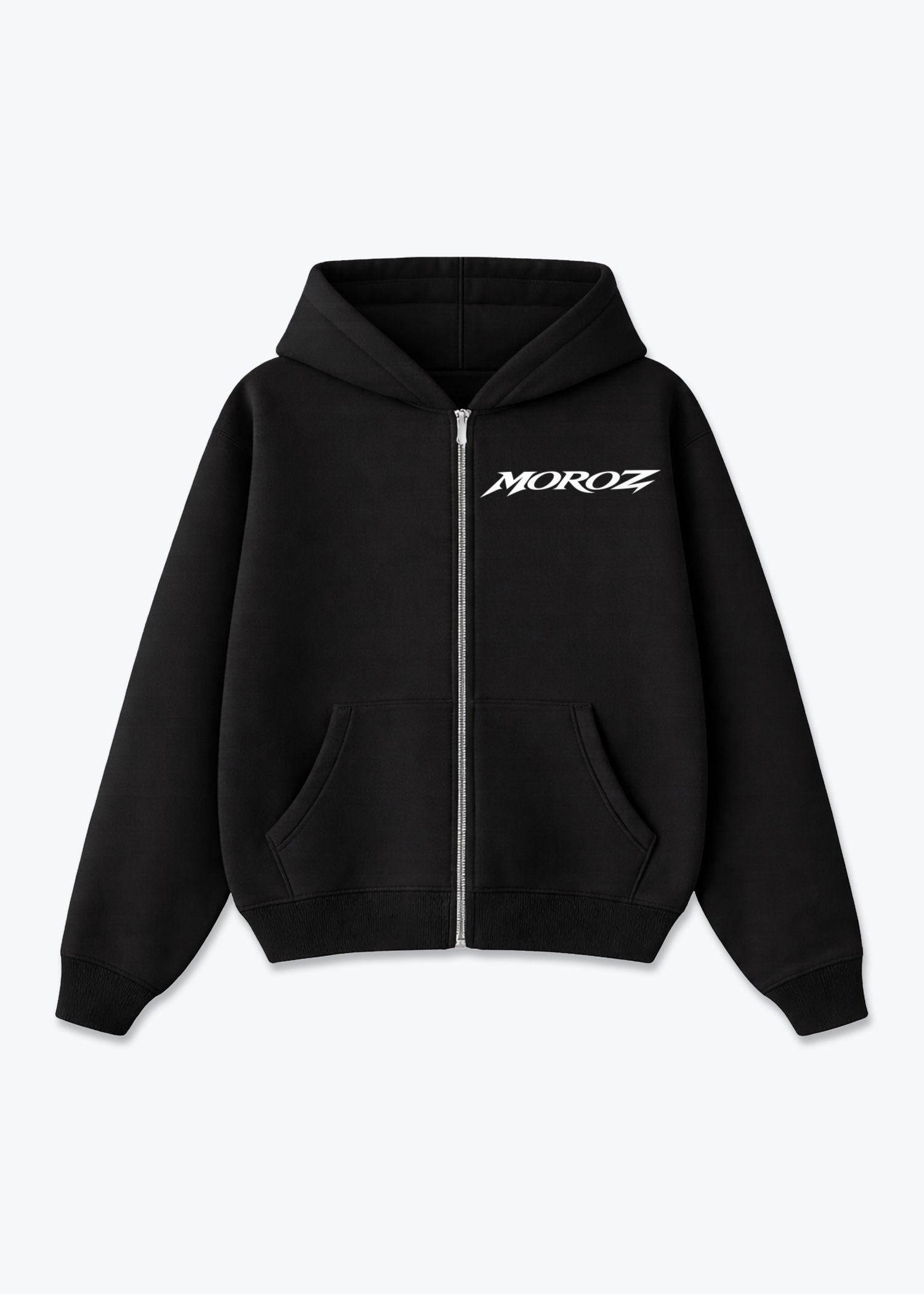 God is Zip Hoodie - Black Front (Designed)