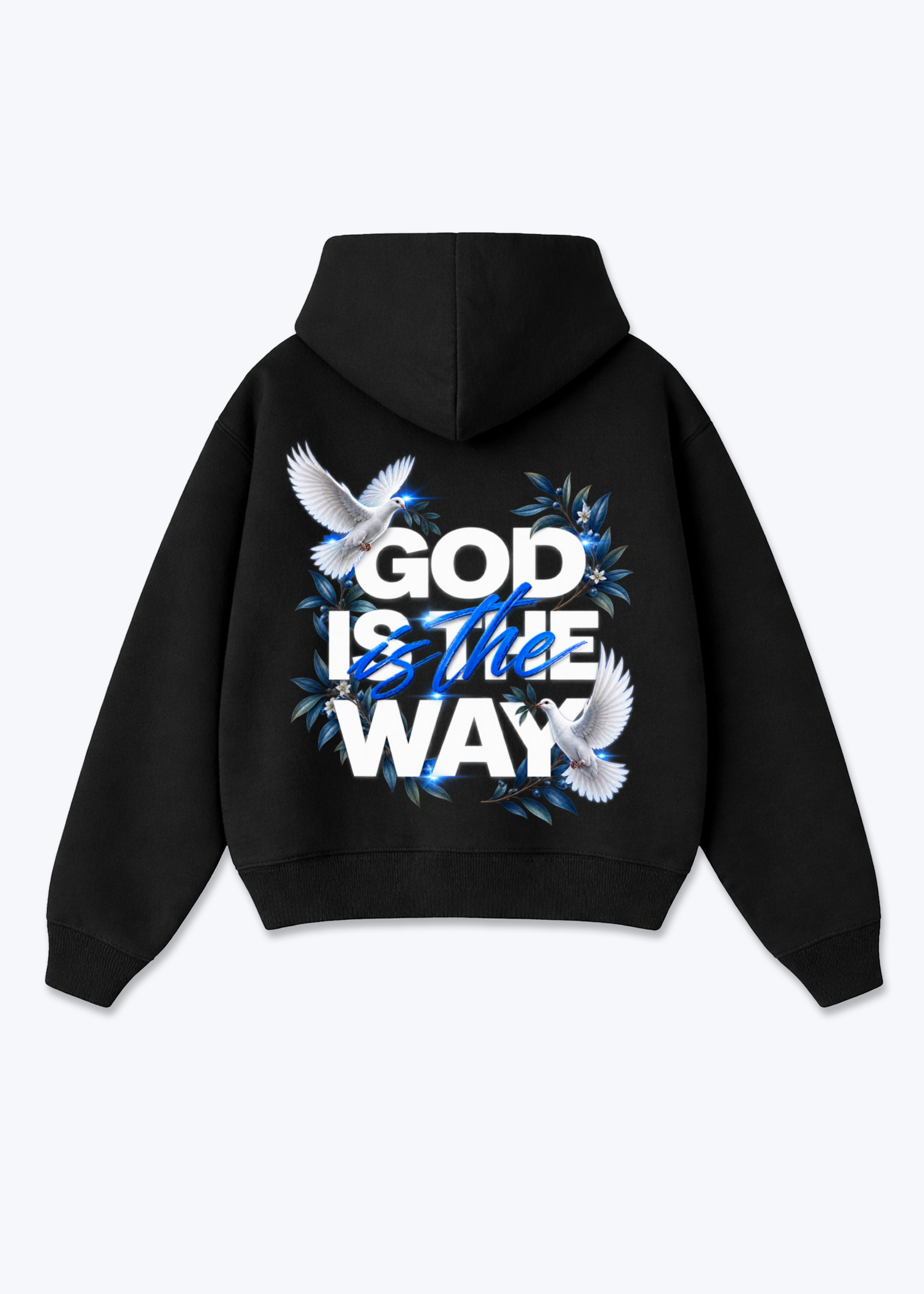 God is Zip Hoodie - Black Back (Designed)