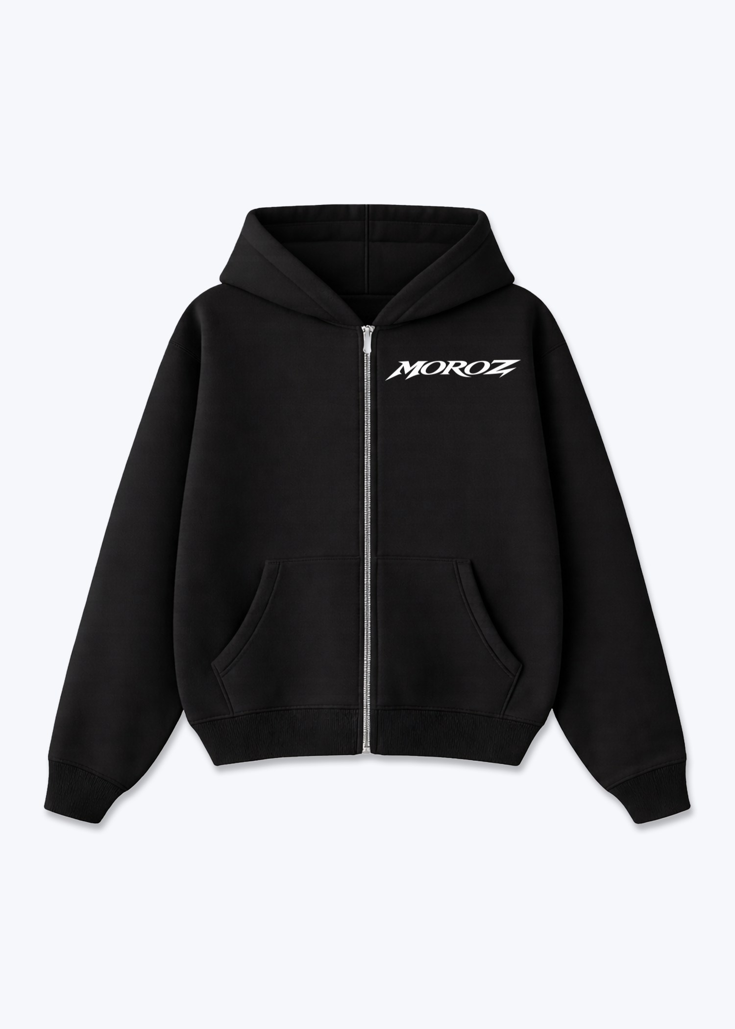 Grace Zip Hoodie - Black Front (Designed)