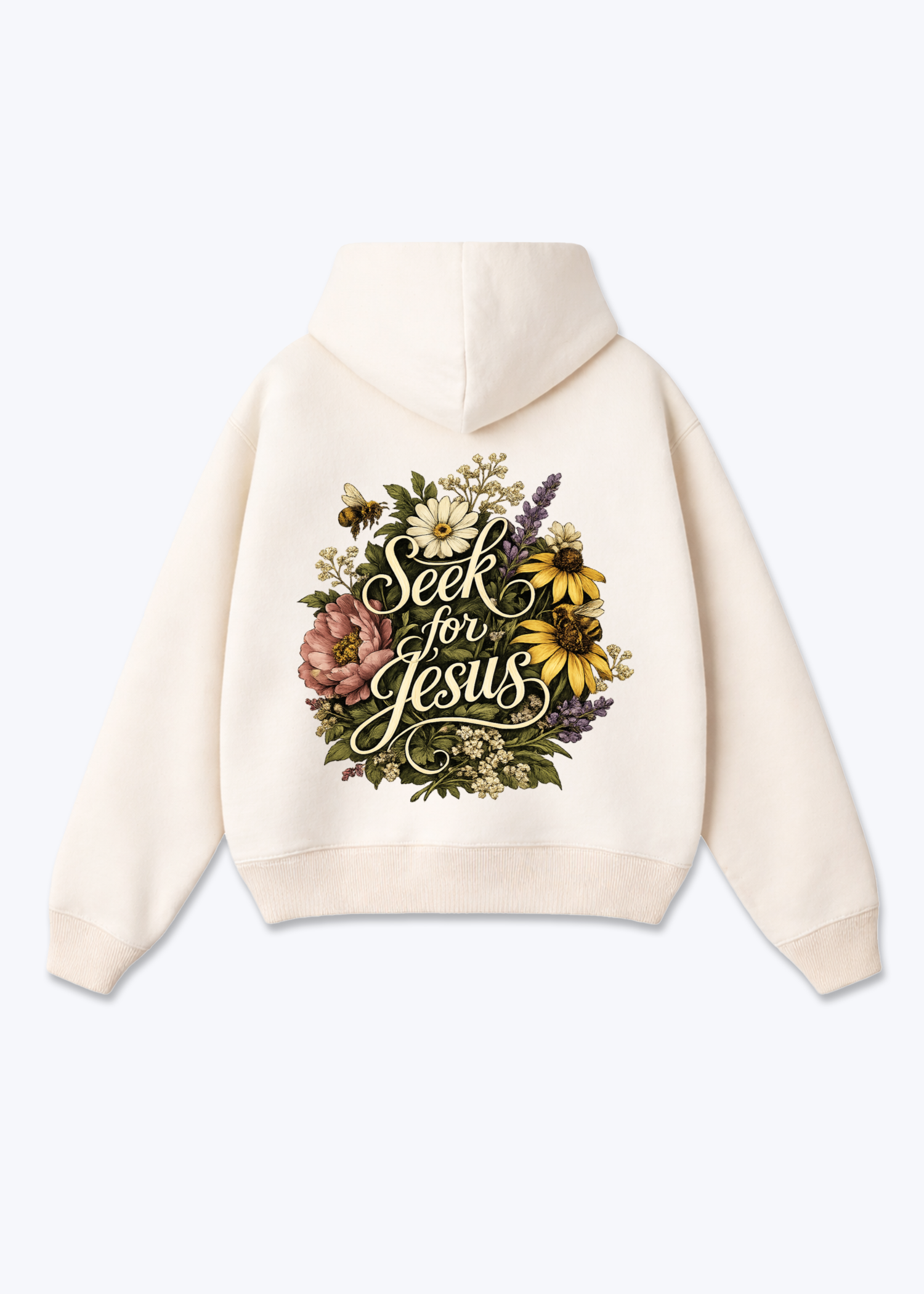 Seek Zip Hoodie - Beige Back (Designed)