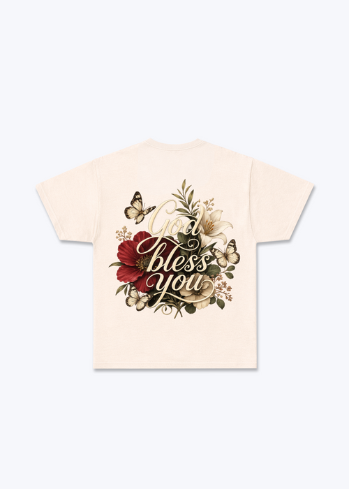 Bless Regular Shirt - Beige Back (Designed)