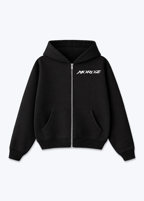 Bless Zip Hoodie - Black Front (Designed)