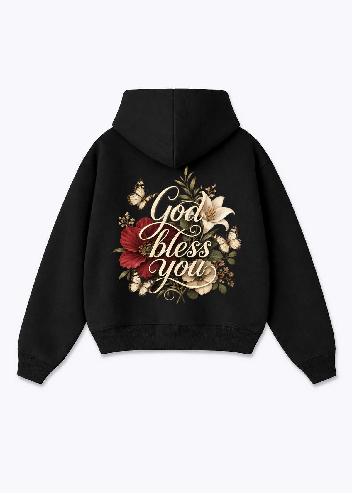 Bless Zip Hoodie - Black Back (Designed)