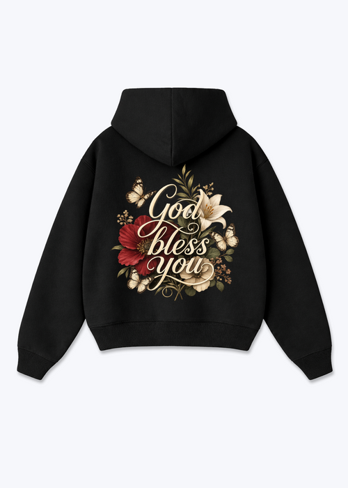 Bless Zip Hoodie - Black Back (Designed)