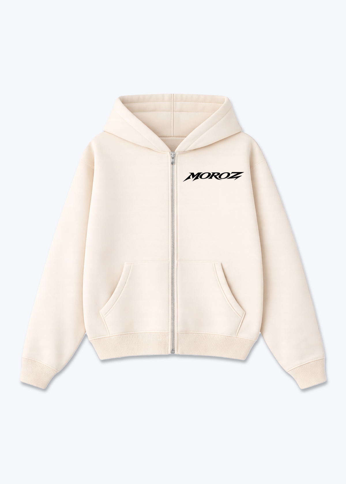 Vest Zip Hoodie - Beige Front (Designed)