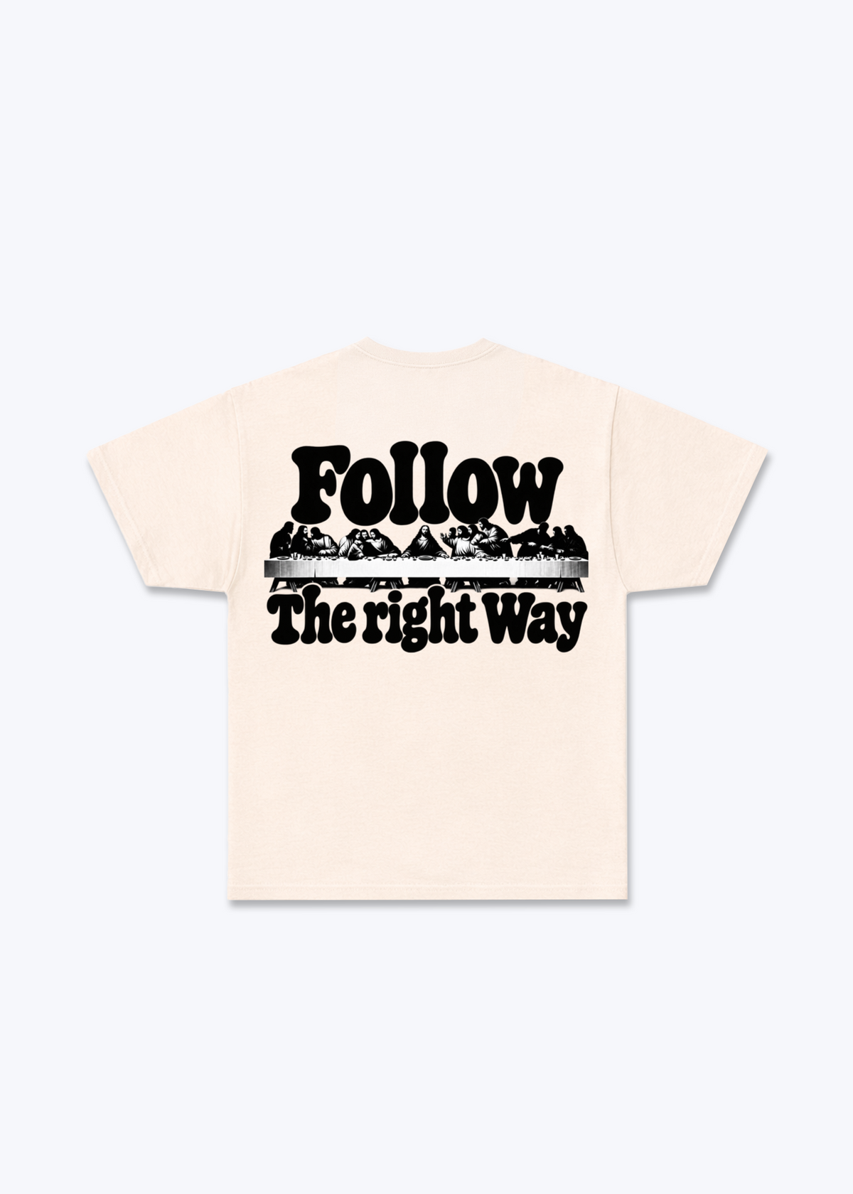 Follow Regular Shirt - Beige Back (Designed)